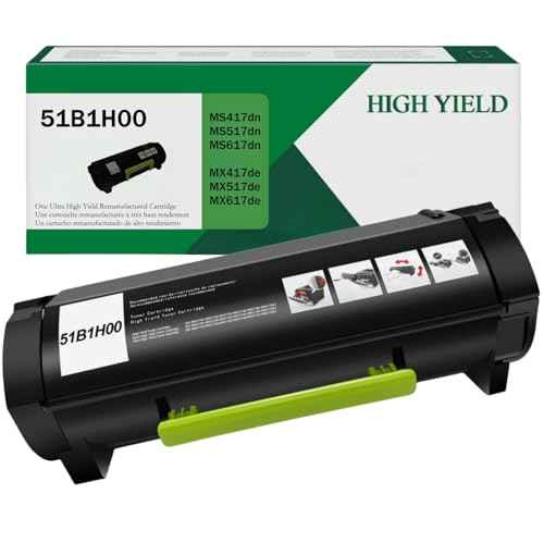 51B1H00 Toner Replacement Lexmark mx417de Toner Cartridge for Lexmark MX417de, MX517de, MX617de, MS417dn, MS517dn, MS617dn, Remanufactured 51B1H00 Toner [8,500 Pages]
