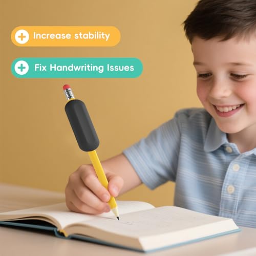ELETIUO 5-Pack Weighted Pencil Grips ? 1oz Silicone Handwriting Aid for Kids, Elderly & Special Needs ? Improves Penmanship for Autism,ADHD,Tremors,Dyspraxia & Fine Motor Skills