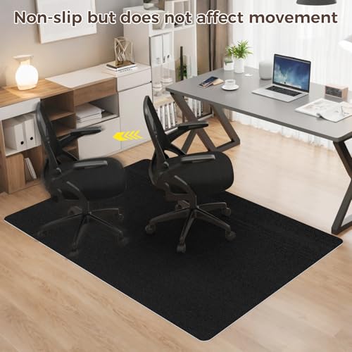 Melising 36x48 Adjustable Office Chair Mat for Hardwood Floors - Non-Slip, Anti-Static, 36" x 48" Black