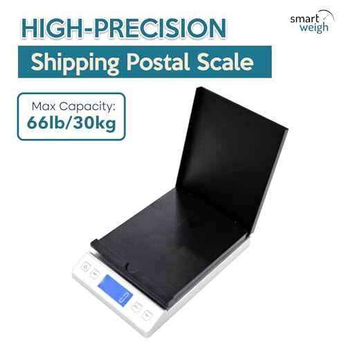 Smart Weigh Digital Shipping Scale 66LB x 0.1oz Hold and Tare Function Accurate Postal Scale for Packages Includes Batteries and USB-C Reliable for Mail and Shipping