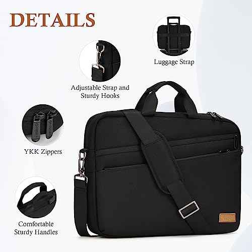 15 15.6 16 17 17.3 inch Laptop Computer PC Shoulder Bag Carrying Case, Water-Repellent Briefcase