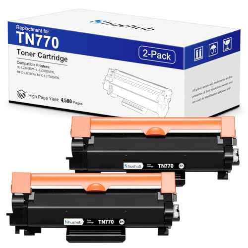TN770 Super High Yield Black Toner Cartridge Replactment for Brother TN-770 TN 770 Toner for HL-L2370DW HL-L2370DWXL MFC-L2750DW MFC-L2750DWXL Printer, 2-Pack