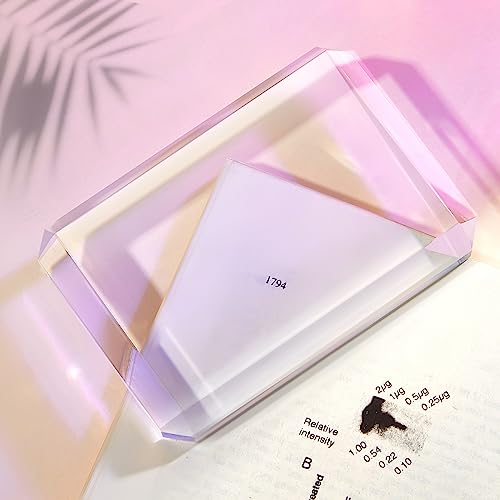 Seajan 4 Pack Clear Glass Rectangular Paperweights for Home & Office Decor