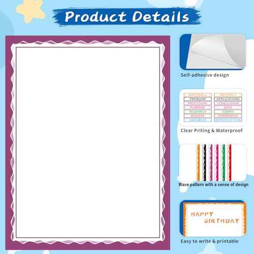 22 Sheets VinTS Colorful Self Adhesive Science Fair Display Boards Supplies Presentation Science Subtitles Project Titles Personalized Letter Stickers for Classroom Office