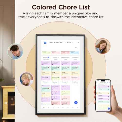 15.6 Inch Digital Calendar, Wall Electronic Desk Calendar, Full HD 1920 * 1080P IPS Touchscreen Interactive Display for Family Meal Planner Support - Streamline Household Organization