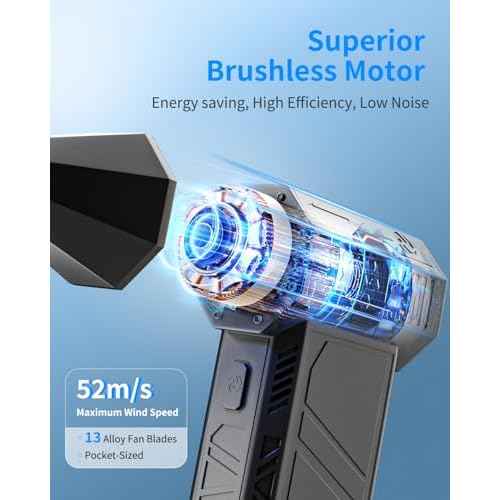 Compressed Air Duster - 130000RPM High-Speed Electric Air Duster, 3 Gear Adjustable Mini Jet Dry Blower, Rechargeable Cordless for Computer Keyboard, PC, Car, Home, and Outdoors Cleaning