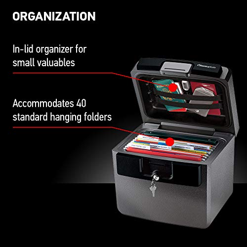 SentrySafe Black Fireproof Waterproof Safe with Key Lock, File & Document Storage – Model HD4100 (14.3 x 15.5 x 13.5 inches)
