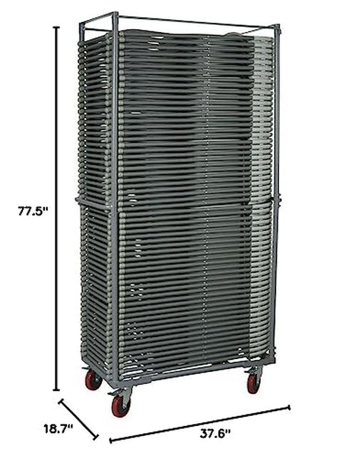 Office Star Caddy with Swivel Casters and Locking Wheels, for PC-54 Folding Chairs Light Grey