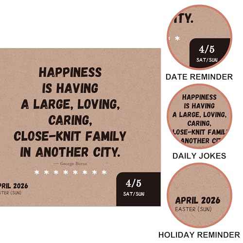 2026 Desk Calendar - Sarcastic Funny Calendar 2026, Jan.2026 - Dec.2026, 4.85" X 5.85", Mini Daily Calendar 2026 Page a Day, Sarcasm Small Desk Calendars with 365+ Tear-Off Pages, Backplane bracket