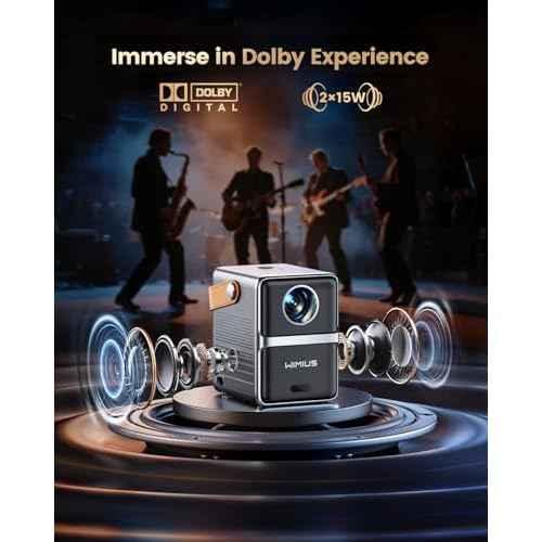 [Netflix-Licensed & Portable]Smart Mini Projector with WiFi and Bluetooth, 4K Supported,Dolby Audio,Auto Keystone & Electric Focus Outdoor Movie Projectors,WiMiUS Native 1080P HD Proyector