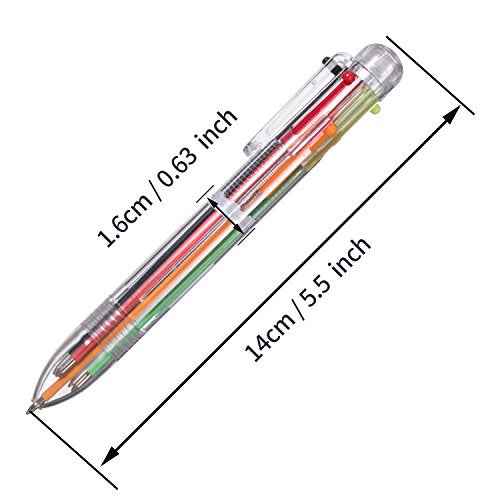 favide 6 Pack 0.5mm 6-in-1 Multicolor Ballpoint Pen,6-Color Retractable Ballpoint Pens for Office School Supplies Students Children Gift,Kids Party Favors (6)
