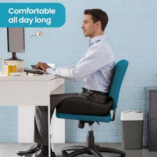 Benazcap Black Memory Foam Seat Cushion – Ergonomic Office & Chair Pad