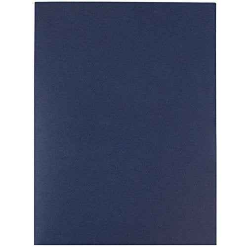 JAM PAPER Two Pocket Textured Linen Presentation Folders - Letter Size Business Folder - Navy Blue - Bulk 25/Pack