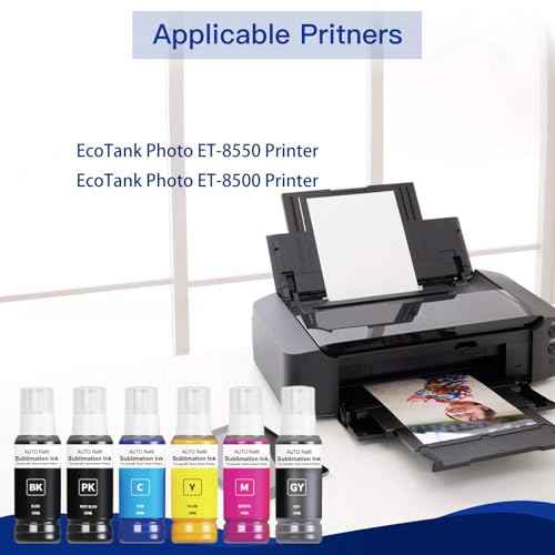 Sublimation Ink Refill Bottle Use for EcoTank Photo ET-8550, EcoTank Photo ET-8500£¨BK PBK C M Y GY, 600ml£©