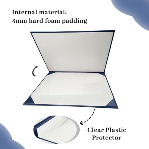 Happy Secret Navy Diploma Cover Holder 8.5 x 11 Inch (1 Pack) Certificate Folder