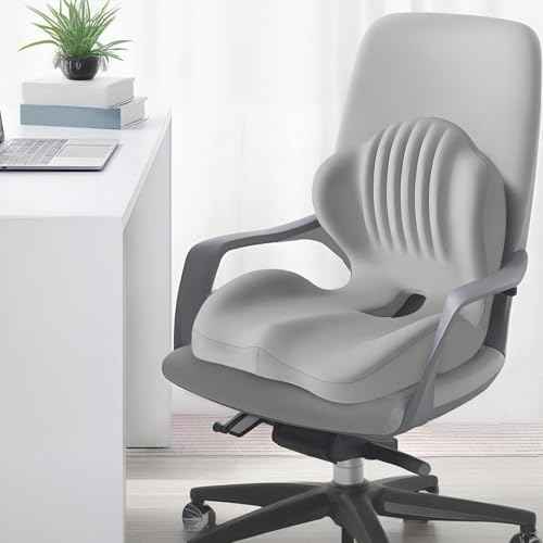 Lotarrotta Ergonomic Seat Cushion with Lumbar Support, Multi - Purpose Orthopedic Seat Pillow for Office Chair, Car, Dining Chair, Truck, Relief for Back, Hip, Leg Pain