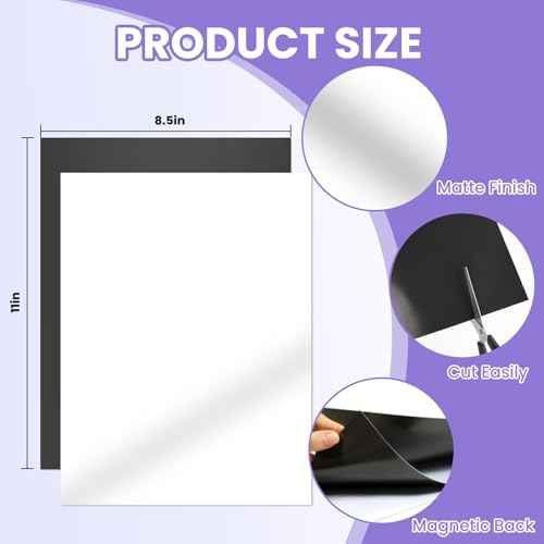 Printable Magnetic Sheets 8.5x11 Inches Matte Magnet Paper Sheet 48 Pcs Non Adhesive Magnetic Paper for Inkjet Printers, Flexible Magnet Photos for DIY Crafts