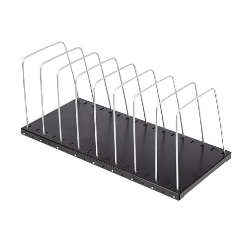 Huron Steel Wire Adjustable Vertical 8-Slot Desk File BinderOrganizer Storage