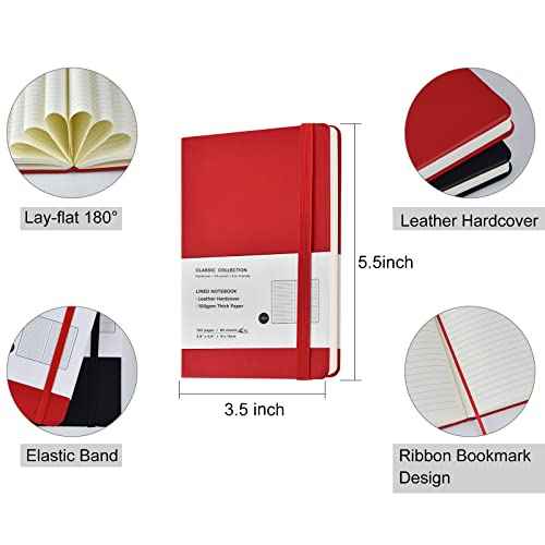 Coopay 12 Pack Pocket Notebook Journals Bulk, 3.5" x 5.5", 160 Lined Pages, A6 Mini Notepad Hardcover leather Journal with 100GSM Thick Paper, Small Notebooks for Writing Work Men Women (6 Colors)