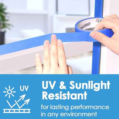 4 Rolls Blue Painter's Tape 0.94 Inch£¬Masking Tape for Multi-Purpose, Painting Projects, DIY Crafts, 0.94 Inch x 22 Yards, Easy Removal, Anti-UV, Total 88 Yards