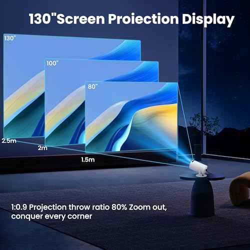 [Auto Keystone]HY300Pro Portable Mini Projector with Wi-Fi Bluetooth USB HDMI, Full HD 1080P 4K Support, Built-in Android Netflix & YouTube Ready, Home movie theater, Kids Gift,Phone & PC Mirroring
