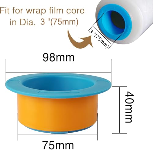2 Pair Stretch Film Dispenser Plastic Hand Saver for 3" Core Blue