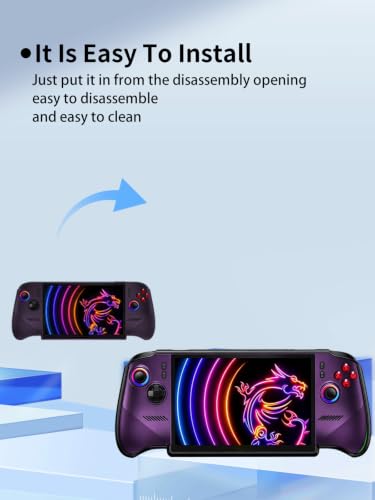UYRUREL Black TPU Gaming Case for MSI Claw 8 EX AI+ Handheld Device with Kickstand