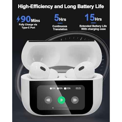 Translation Earbuds Real Time, AI Language Translator Earbuds Supports 144 Languages Online Translation, Headphones Translator Device for Language Travel Business Learning