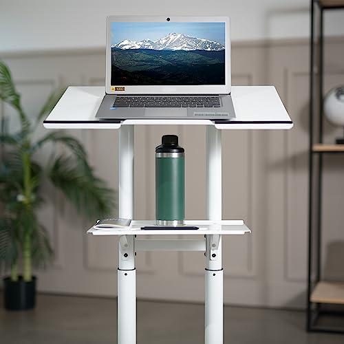 VIVO Height Adjustable Mobile Lectern Podium 40.5–49.3 in, 44 lb