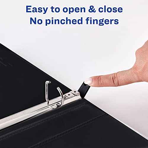 Avery Heavy Duty View 3 Ring Binder, 0.5" One Touch Slant Ring, Holds 8.5" x 11" Paper, 4 Black Binders (79708)