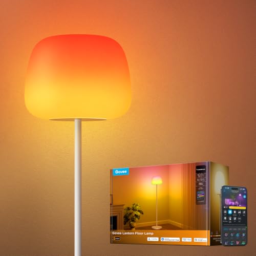Govee Halo Gradient RGBIC Floor Lamp - White Corner Smart Light for Bedroom