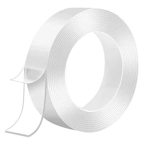 Double Sided Tape Heavy Duty, Extra Large Nano Double Sided Sticky Adhesive Tape, Clear Mounting Tape Picture Hanging Strips, Removable Wall Tape