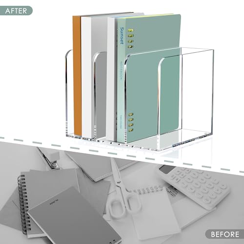 SANRUI B5 File Rack Acrylic 3 Slot Desk Organizer Workspace Sorter