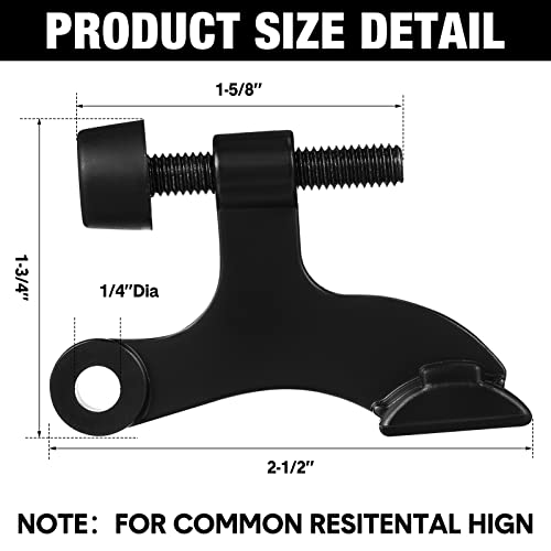 Chumia 48 Pieces Hinge Pin Door Stops Satin Brushed Door Stopper Adjustable Heavy Duty Hinge Wall Protector with Rubber Bumper Tips (Black)