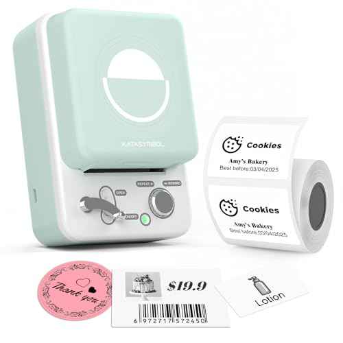 SUPVAN T50M Plus Bluetooth Label Maker Machine with Tape, High Printing Clarity, Versatile App with 40+ Fonts and 450+ Icons, Inkless Labeler for Business, Home, Office Organization, Green