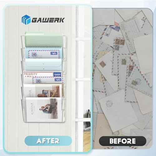 3 Pack Clear Acrylic Single Pocket, Plastic Hanging Wall Mount File Holder for Office Home, Clear