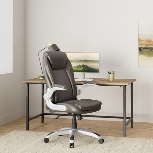 Staples Sorina Grey Bonded Leather Office Chair - 1 Pack, Ergonomic, Adjustable