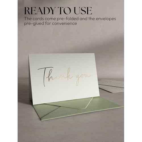 Wedding & Baby Shower Thank You Cards - Set of 100 Blank Cards & Envelopes - 4x6
