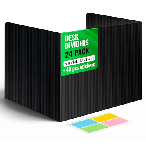 24 Pack Privacy Folders for Students - Desk Dividers for Students Privacy Boards - Privacy Shields for Student Desks - Testing Dividers for Classroom Privacy Folders - Test Dividers for Student Desks