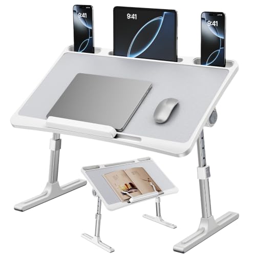 Adjustable Laptop Bed Desk with Bookstand & Foldable Tray for Bed Couch Reading