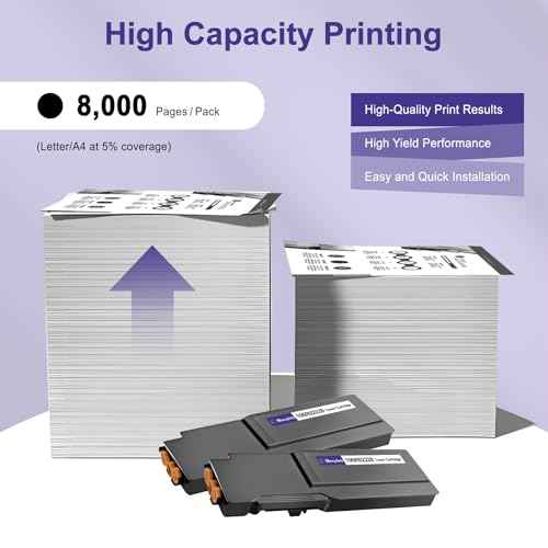 106R02228 High Yield Black Toner Cartridge Replacement for Xerox Phaser 6600/6600N/6600DN & WorkCentre 6605/6605N/6605DN | 8,000 Page Yield | Reliable 6600 Toner Cartridge (2-Pack, Black)