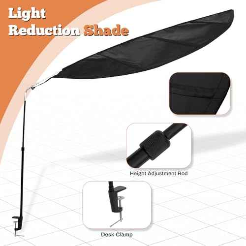 Black Office Cubicle Light Shield and Desk Shade -Cubicle Shade£¬UV-Resistant Blocks Overhead Light, Glare and AC Airflow, Ideal for Light Sensitive Workers, Cubicle Privacy and Comfortable Workspaces
