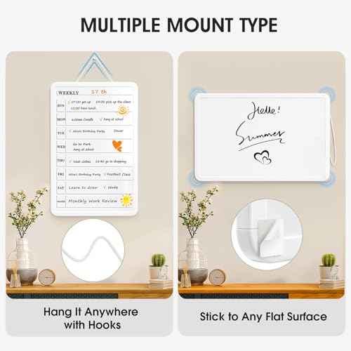 MaxGear Weekly Calendar White Board for Wall, 11"x 17" Double-Sided Magnetic Dry Erase Board, Includes a Black Dry Erase Marker, Portable Whiteboard for Planning, Drawing, Memo, to Do List