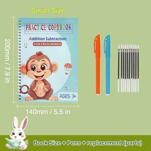 Magic Grooved Practice Copybook 5 Pack with Pens, Groove Reusable Magical Handwriting Workbooks, Tracing Letters Numbers, Math, Kindergarten Sight Words for Kids Ages 3-8 for Preschool(5books+Pens£©