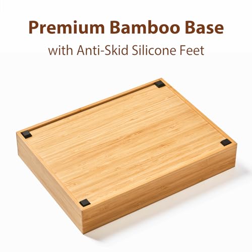 Umilife Bamboo Desk Drawer Organizer 12x9 Inches with Adjustable Dividers