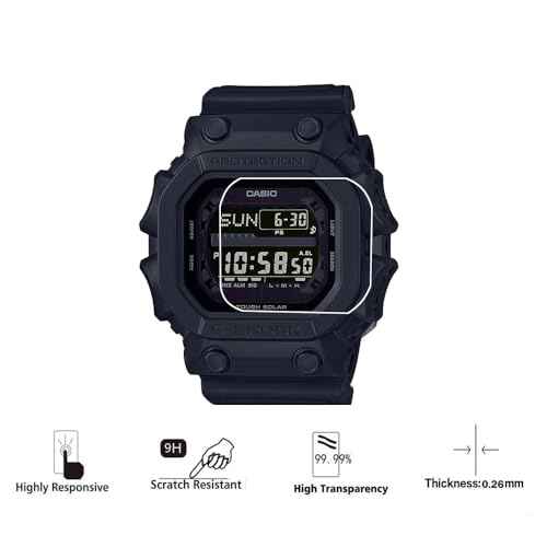Walieoka Screen Protector Compatible with Casio GX56BB GX-56 Series,9H Hardness Tempered Glass Protective Film,Scratch Resistant Anti-Fingerprint [ 3 Pack]