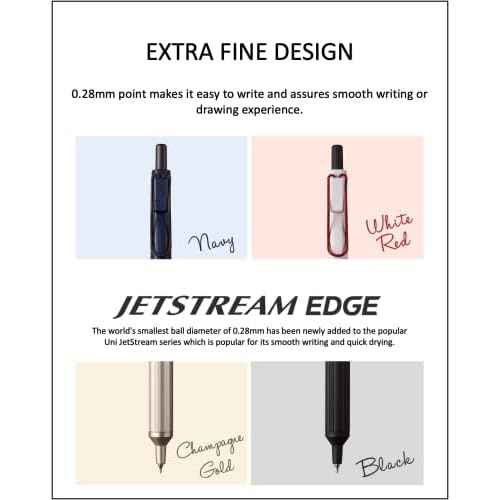 ACEPORTE Uni Jetstream EDGE3 0.28mm Oil-based Ballpoint Pen Black Body £« Black/Red/Blue Refills, Sticky Notes Value Set