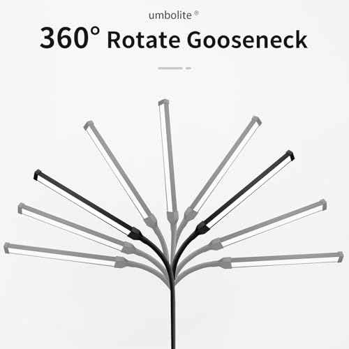 Lash Light, LED Floor Lamp, Reading Floor Lamp, Adjustable Gooseneck, 3 Heights, 10W Dual Brightness, Portable Standing Lamp for Eyelash Extensions, Makeup, Office