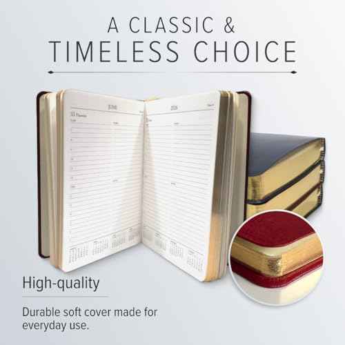 Gallery Leather Daily Planner 2026, Elegantly Bound Daily Calendar Planner and Notebook with Stylish Gold-Gilded Page Edges, 12 Months - Acadia Green - 8 x 5.5 ¡±