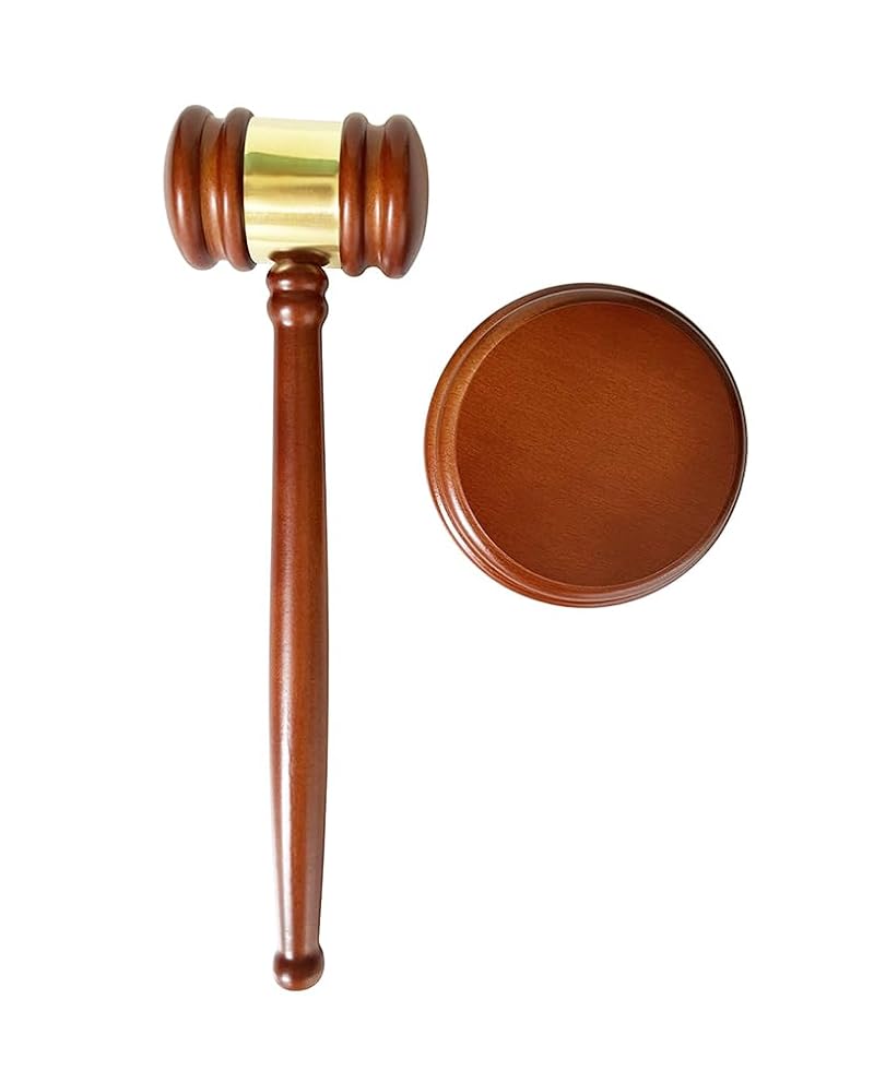 Handmade Wooden Gavel and Block Set for Judges, Lawyers, and Board Chairs - Professional Desk Accessory